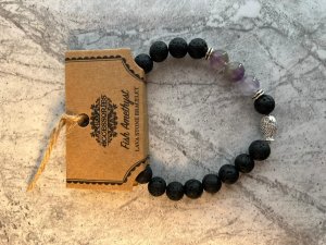 Lava Stone Amethyst Bracelet